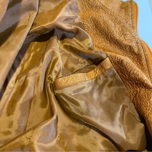 Copper brocade GUC SZ L jacket from Shanghai, no fabric content tag, maybe silk, - Picture 6 of 13